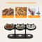 Elevated Triple Bowl Cat Feeder With Solid Wood Frame 3