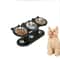 Elevated Triple Bowl Cat Feeder With Solid Wood Frame 7
