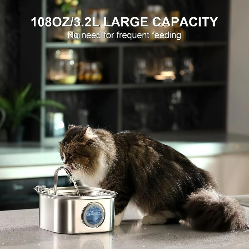 Large Capacity Stainless Steel Pet Water Fountain 6