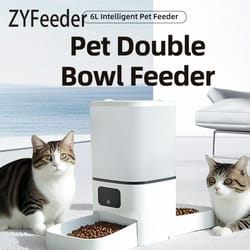 6l tuya smart wifi double bowl automatic pet feeder