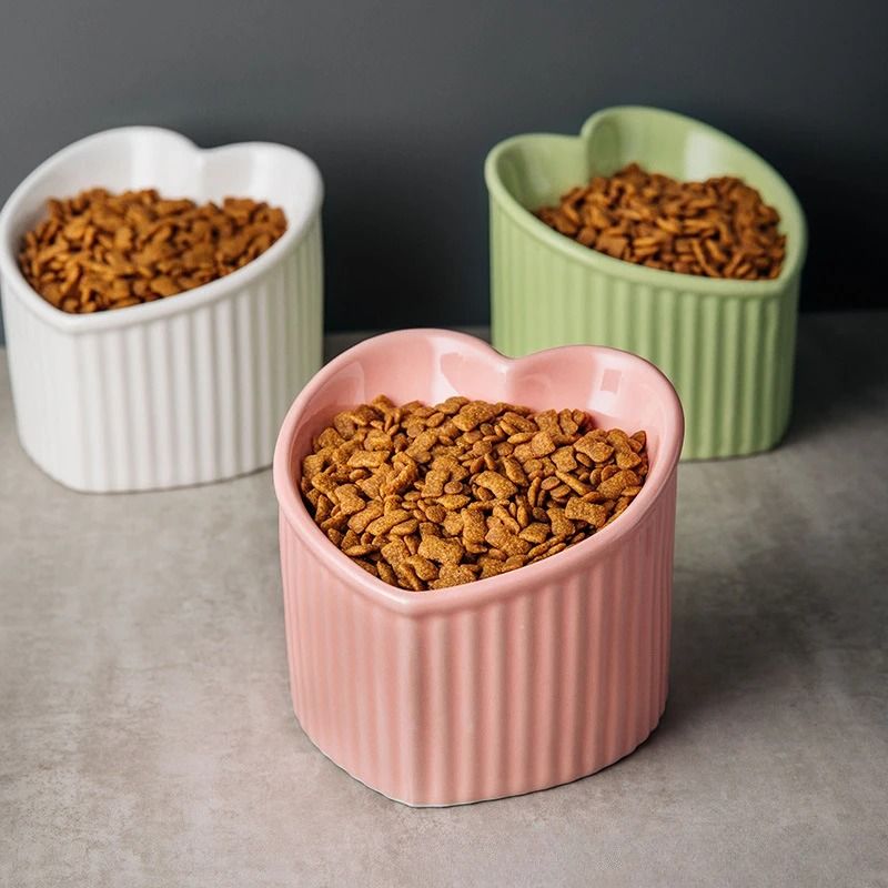 Slanted Elevated Ceramic Cat Bowl With Stand 3