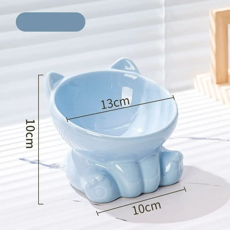 Ergonomic Diagonal Ceramic Pet Bowl 9