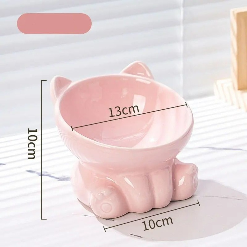 Ergonomic Diagonal Ceramic Pet Bowl 10