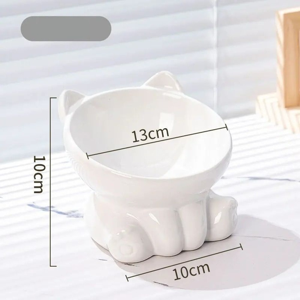 Ergonomic Diagonal Ceramic Pet Bowl 6