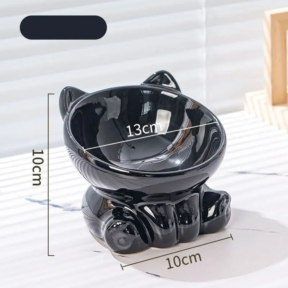 Ergonomic Diagonal Ceramic Pet Bowl 7