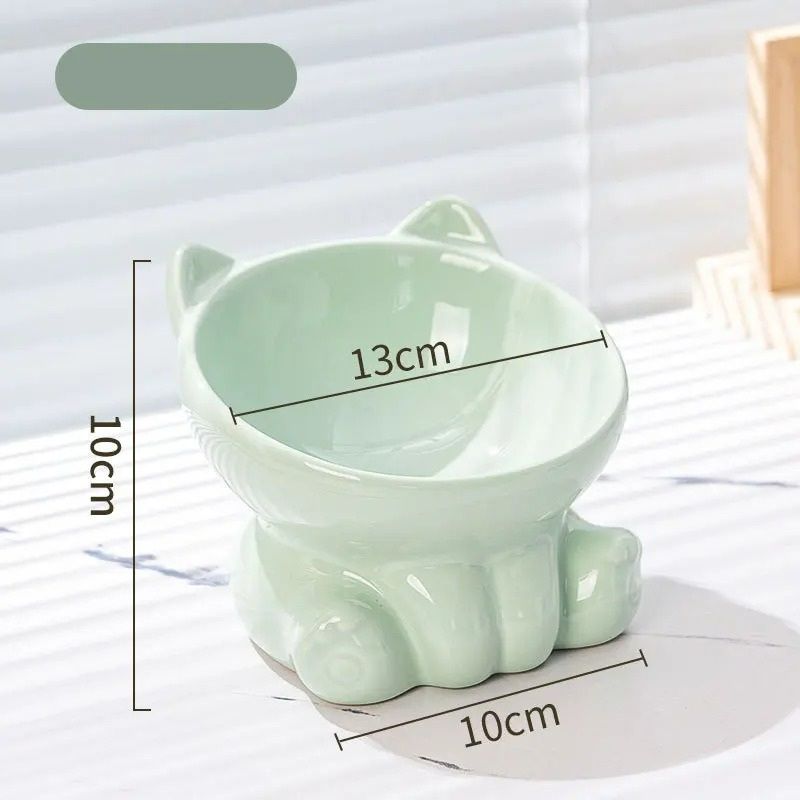 Ergonomic Diagonal Ceramic Pet Bowl 8