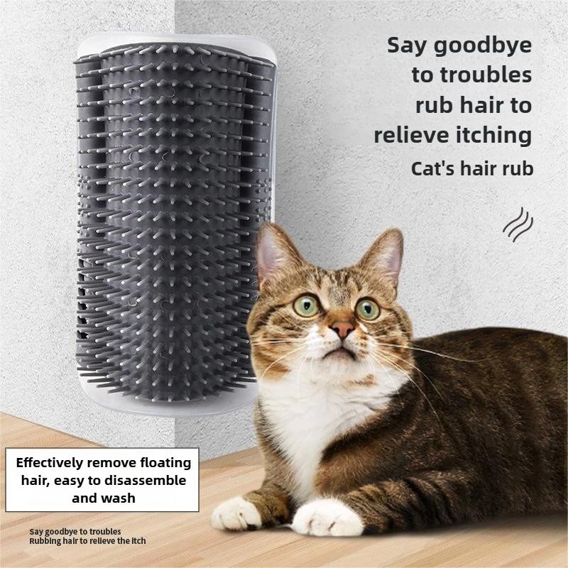 WallMounted Cat Corner SelfGroomer Scratcher 1
