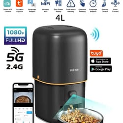 tuya smart wifi 1080p camera automatic pet feeder