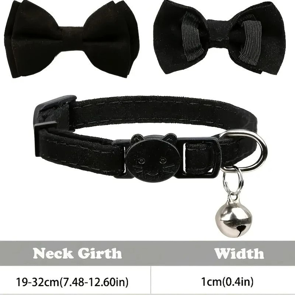Customizable Engraved Cat Bow Tie ID Collar Set 2