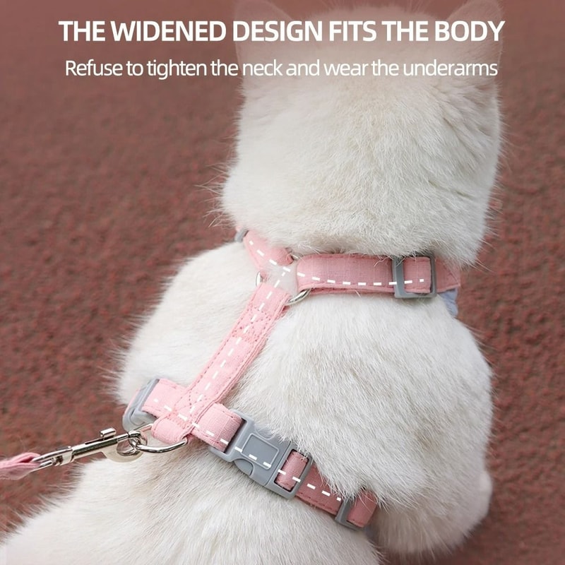 Breathable Fashion Mesh Cat Puppy Harness Set 4