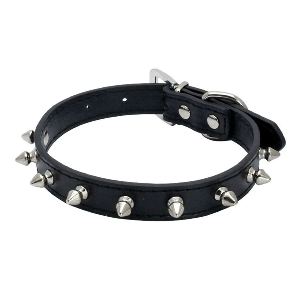 Spiked And Studded Faux Leather Pet Safety Collar 9