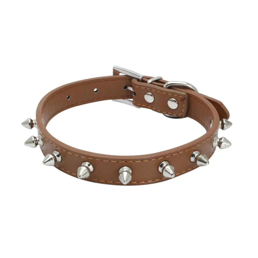 Spiked And Studded Faux Leather Pet Safety Collar 7