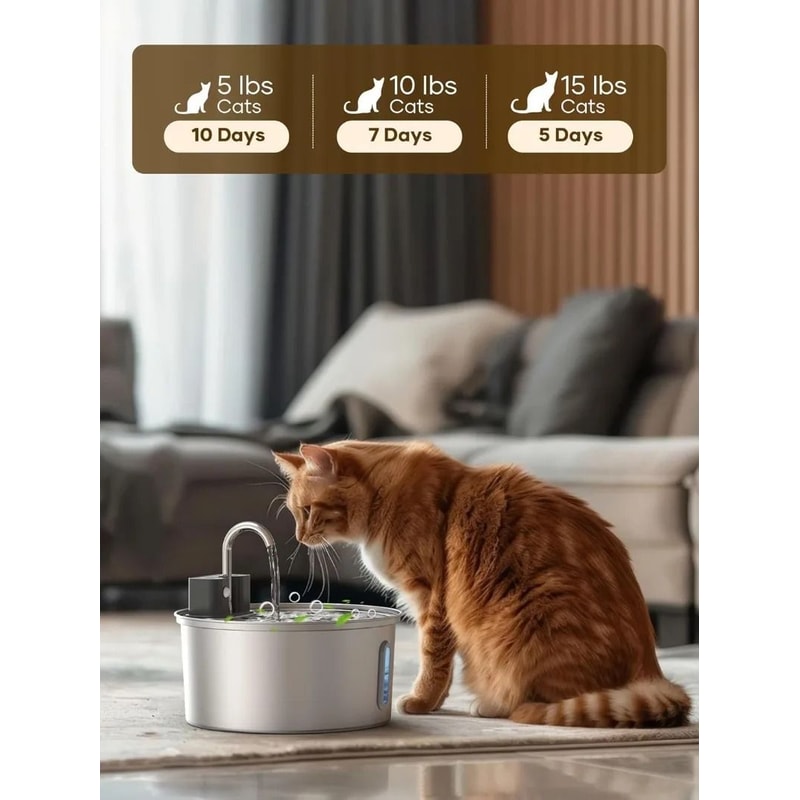 32L Wireless Stainless Steel Smart Pet Water Fountain 5