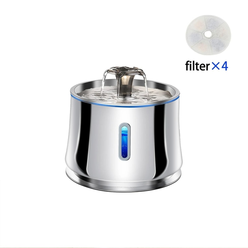 Smart Stainless Steel Pet Fountain With Transparent Viewing Window 8