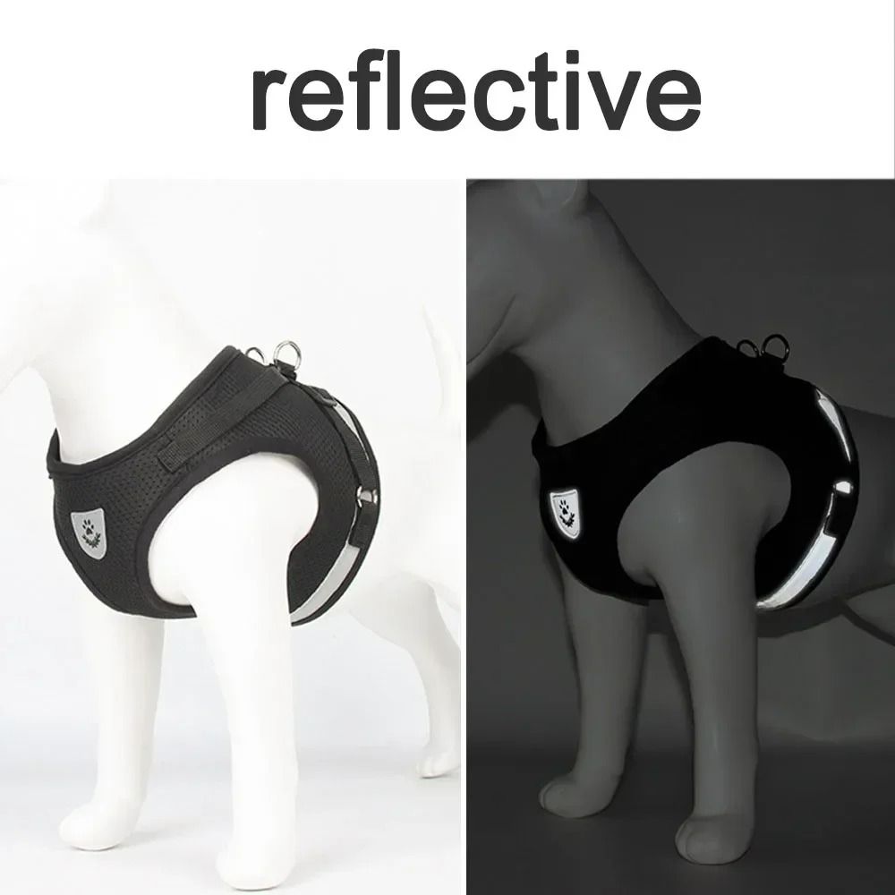EscapeProof Reflective Soft Mesh Pet Harness Set 4