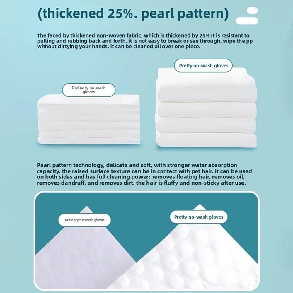 5Finger Deodorizing Grooming Glove Wipes 3