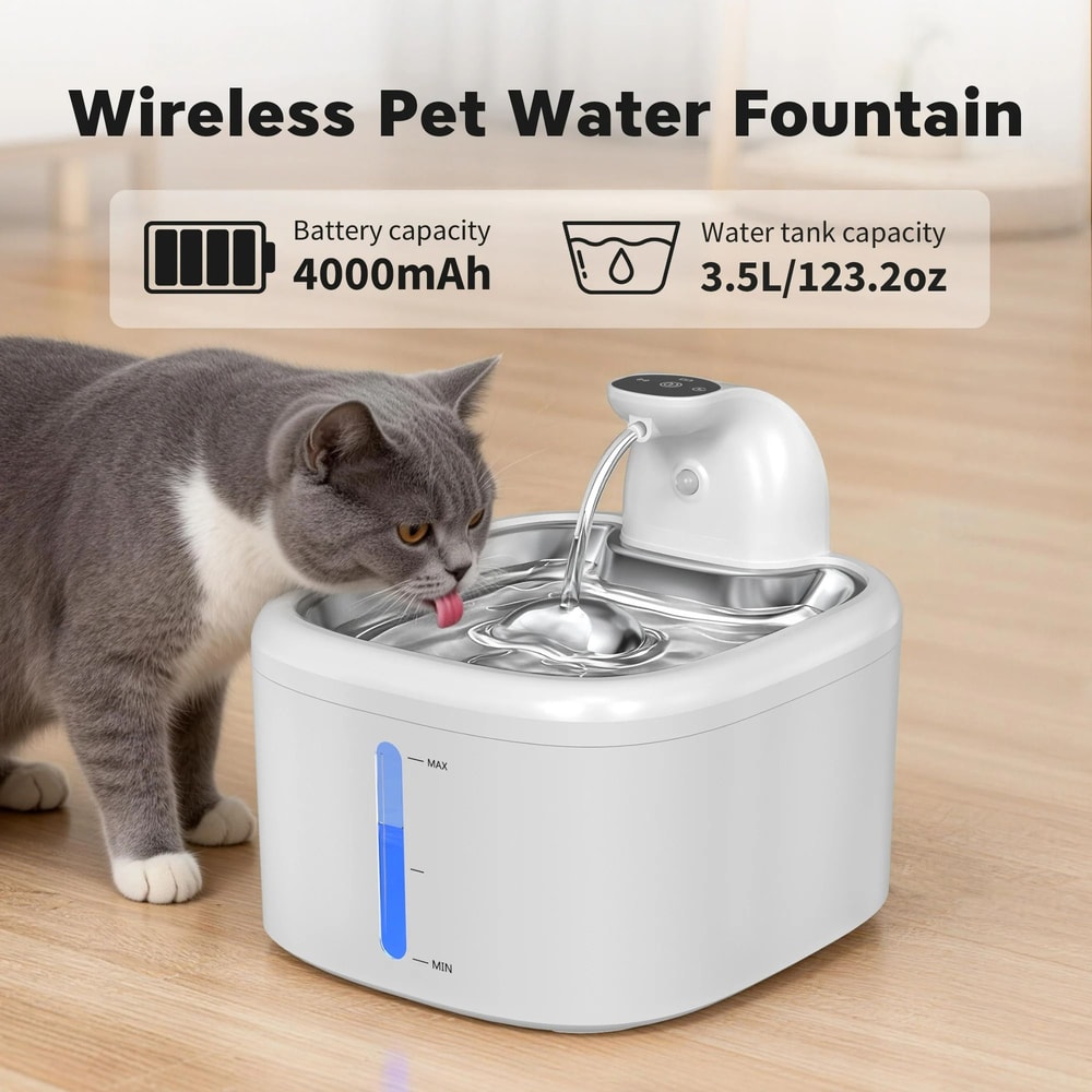 35L Wireless Stainless Steel Smart Pet Fountain 1