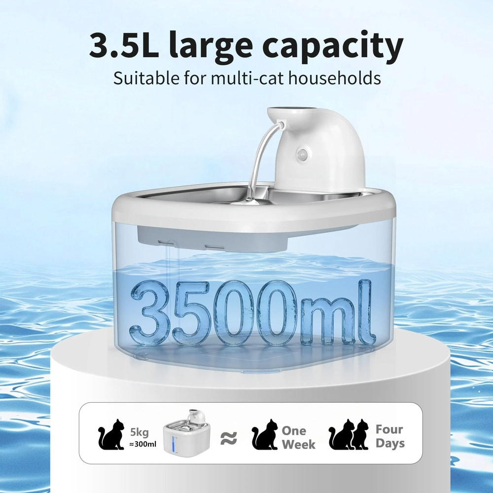 35L Wireless Stainless Steel Smart Pet Fountain 3