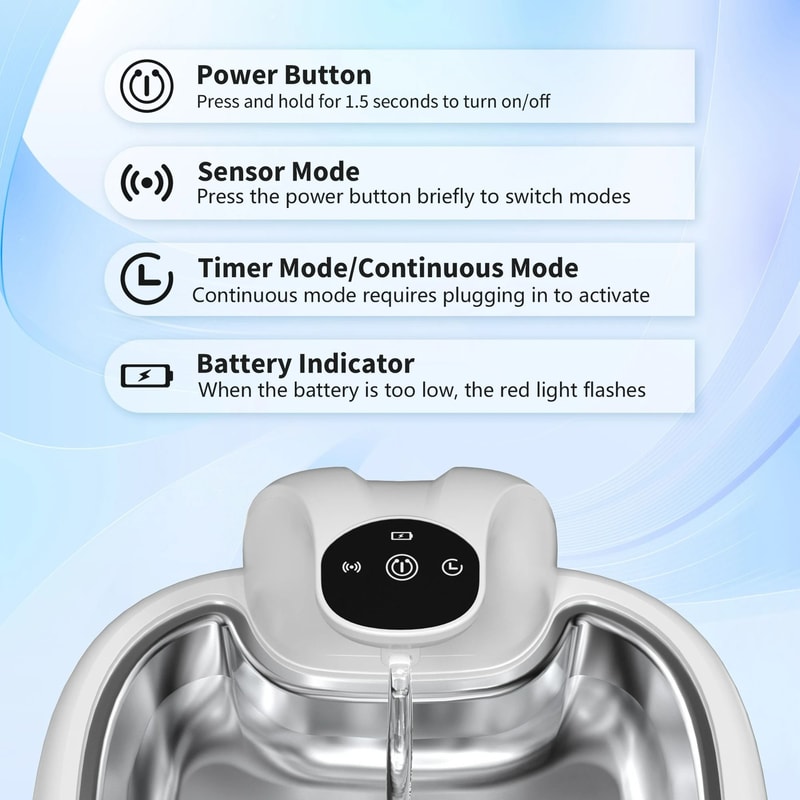 35L Wireless Stainless Steel Smart Pet Fountain 4