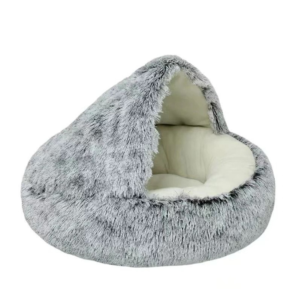 UltraSoft Plush Hooded Calming Pet Bed 10