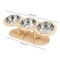 Orthopedic 3in1 Triple Pet Feeder With Solid Wood Stand 7