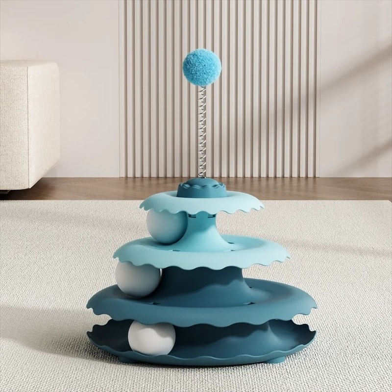 MultiLevel Interactive Cat Turntable Teaser Station 8