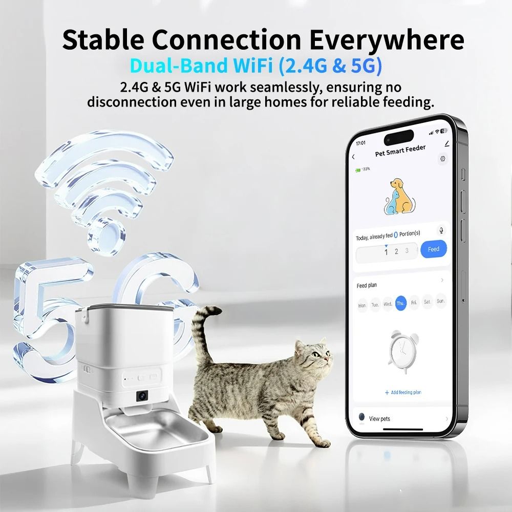 Smart 45L Elevated Camera Pet Feeder Monitoring Station 5