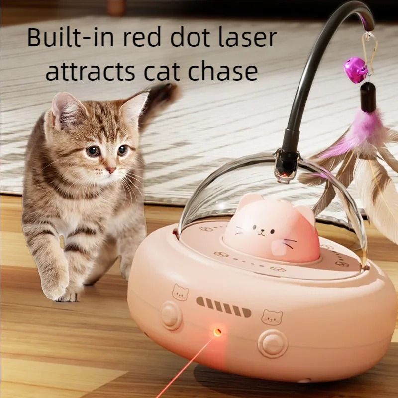 Smart UFO Electric Teaser Robotic Feather Toy 1