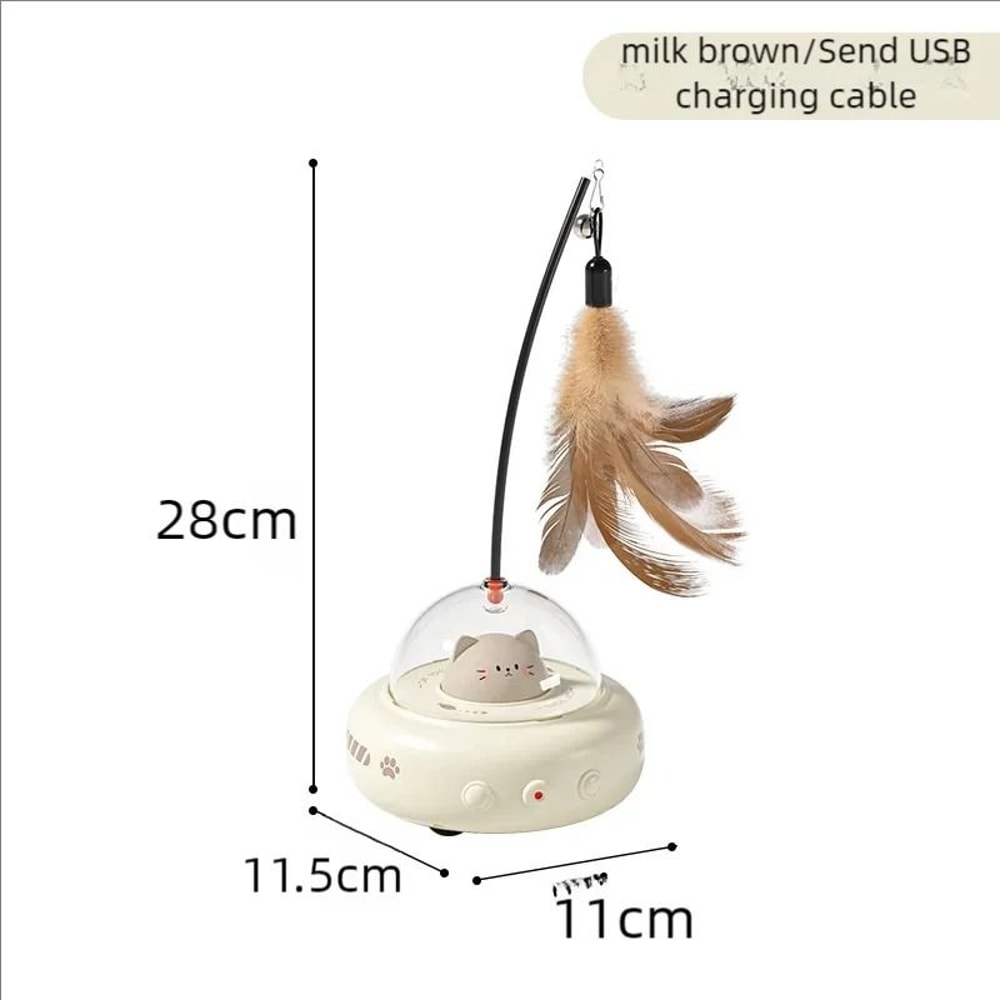 Smart UFO Electric Teaser Robotic Feather Toy 5
