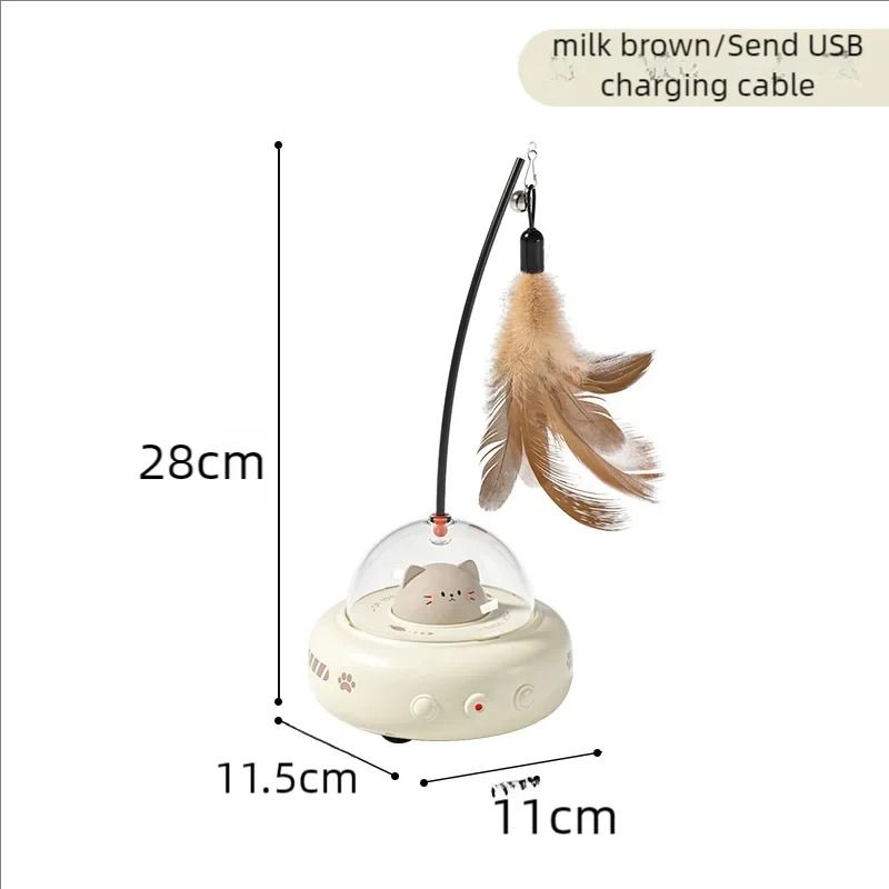 Smart UFO Electric Teaser Robotic Feather Toy 5
