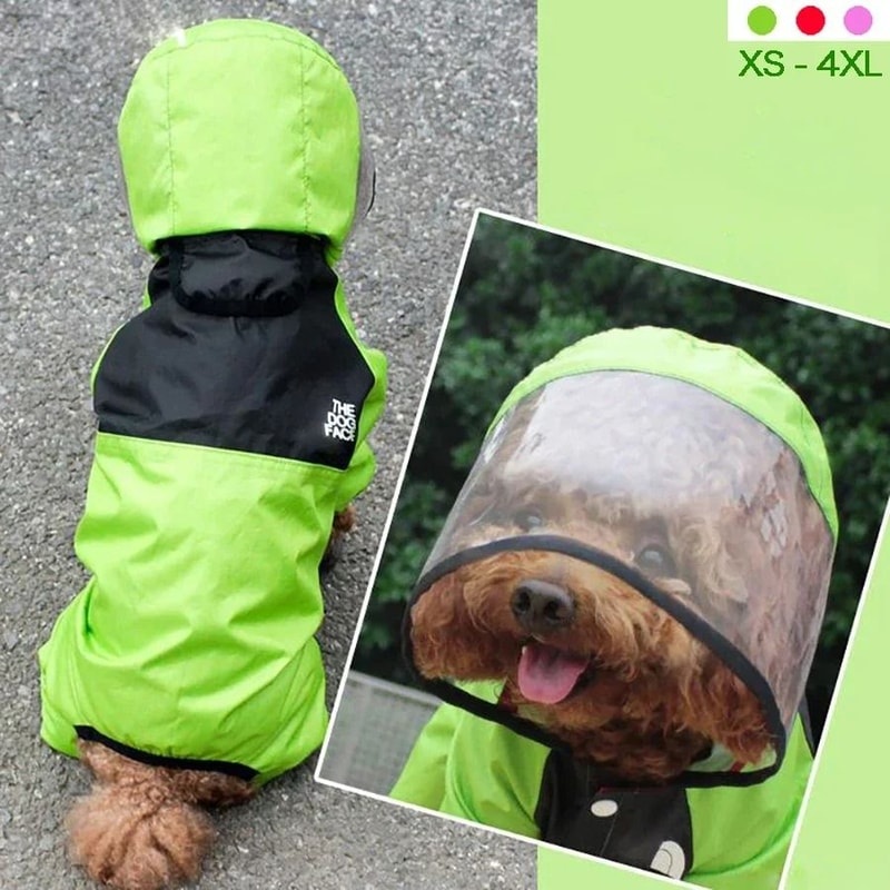 Premium Transparent Hooded Pet Raincoat Waterproof Jumpsuit 1