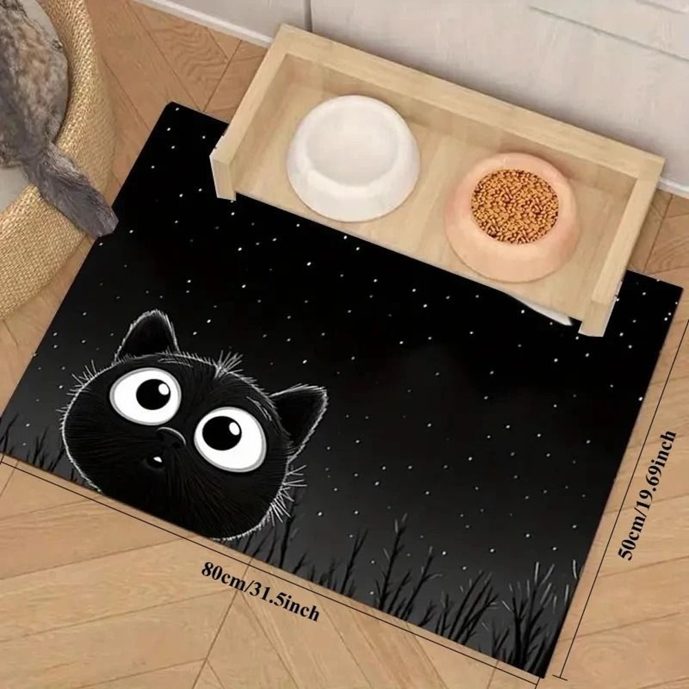 NonSlip Cat Pattern Waterproof Pet Feeding Mat 8