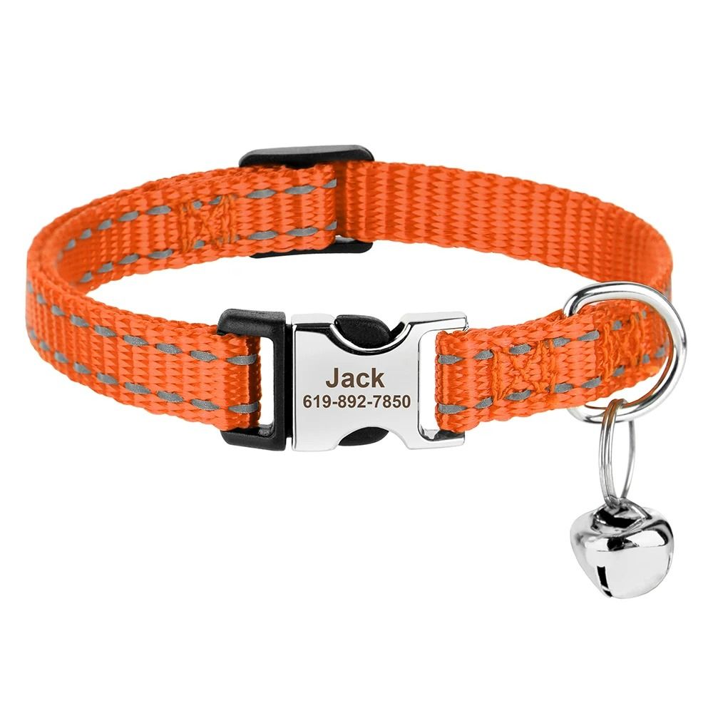 Customized Reflective Safety ID Cat Puppy Collar 9