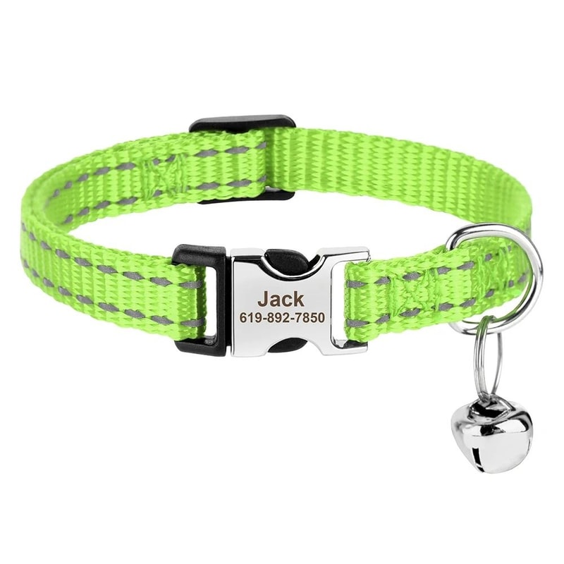Customized Reflective Safety ID Cat Puppy Collar 10