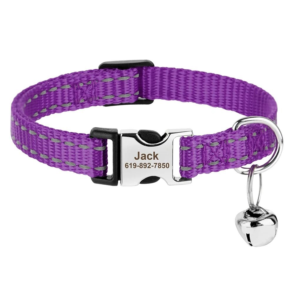 Customized Reflective Safety ID Cat Puppy Collar 13