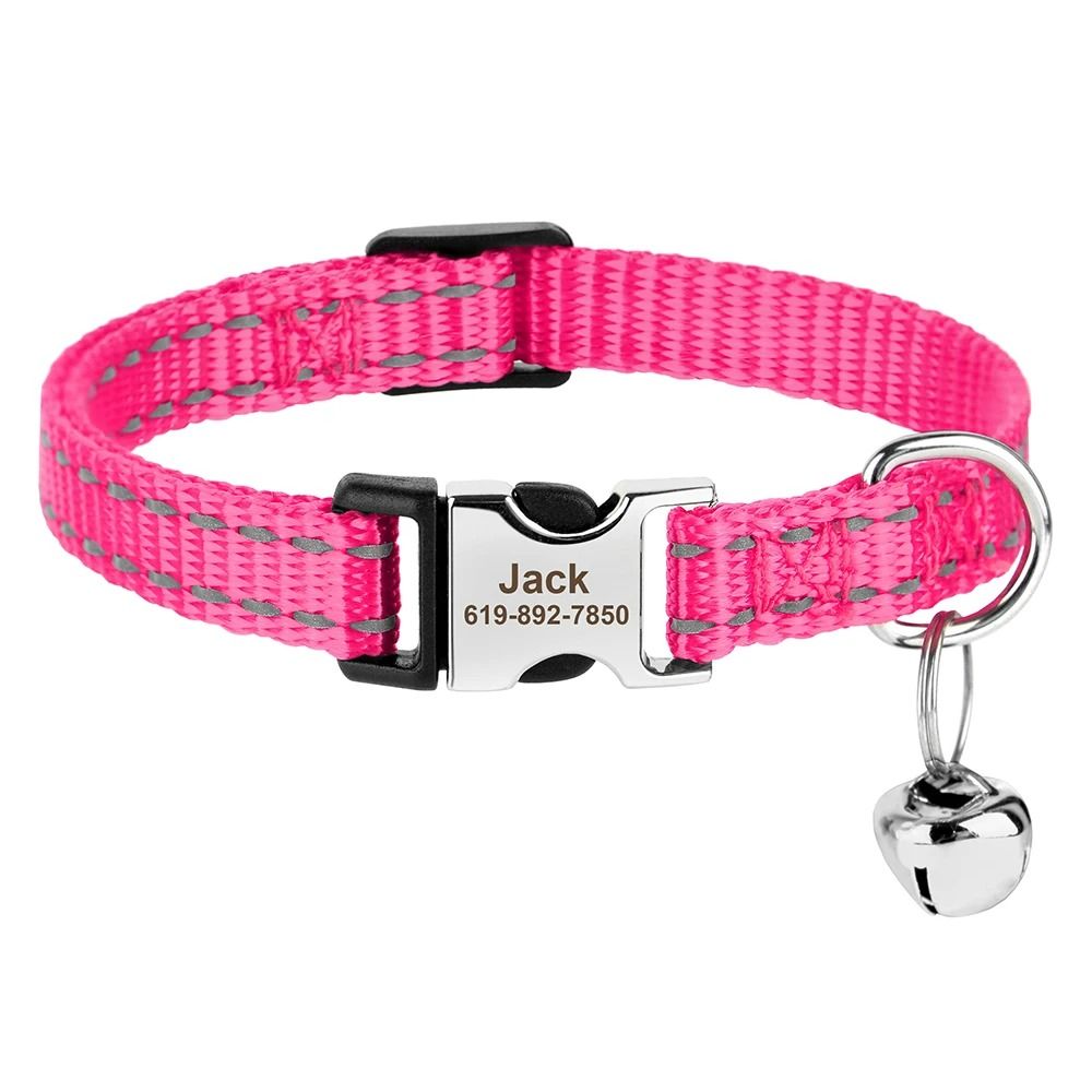Customized Reflective Safety ID Cat Puppy Collar 14