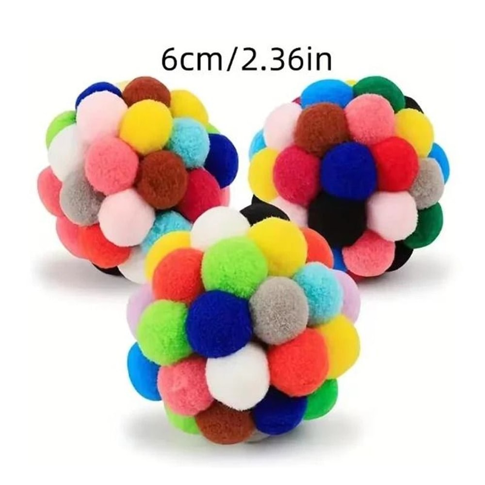 Interactive Plush BellBall Bouncy Pompom Set 9