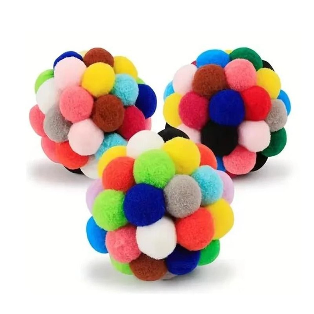 Interactive Plush BellBall Bouncy Pompom Set 1