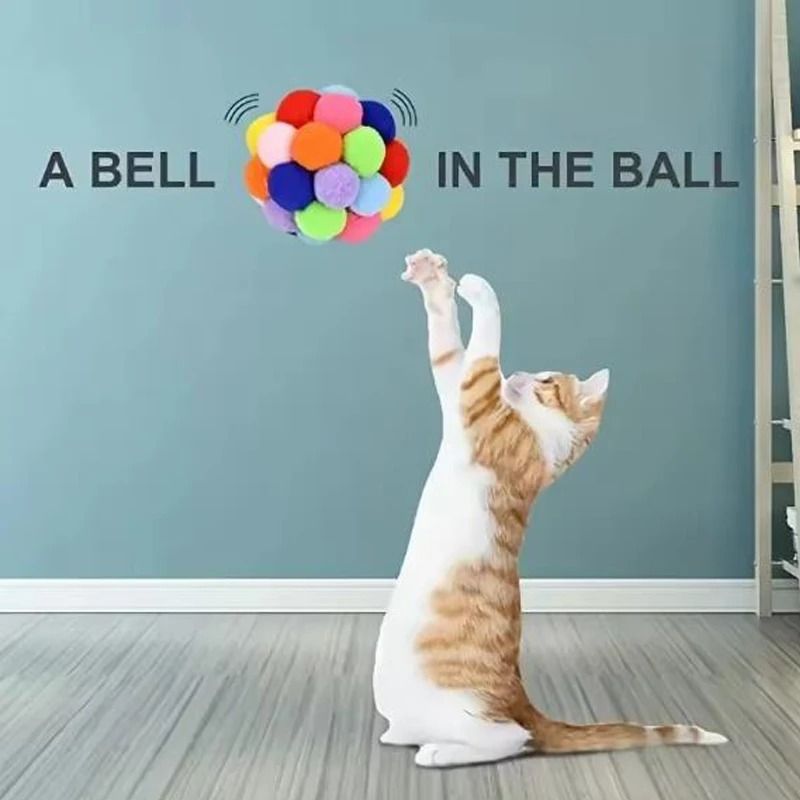 Interactive Plush BellBall Bouncy Pompom Set 2