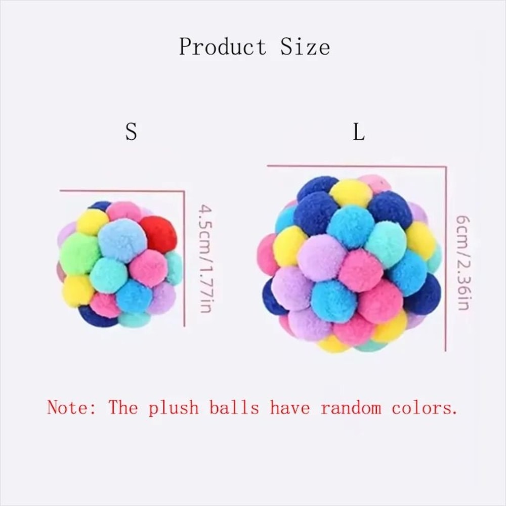 Interactive Plush BellBall Bouncy Pompom Set 5