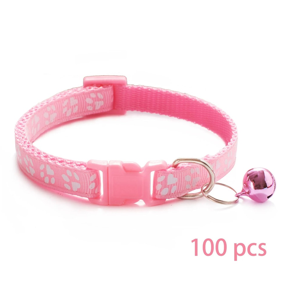 Bulk Adjustable Pet Collars With Safety Bells 100Piece Lot 15