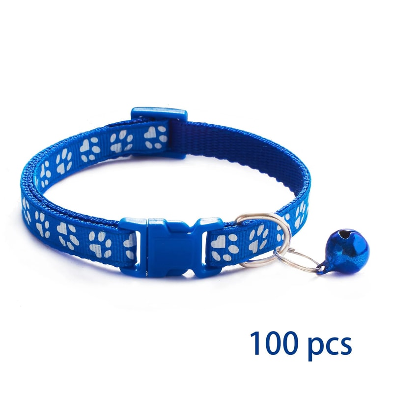 Bulk Adjustable Pet Collars With Safety Bells 100Piece Lot 20