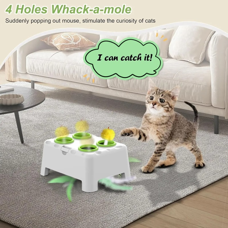 2in1 Smart Interactive WhackAMole Cat Toy 6