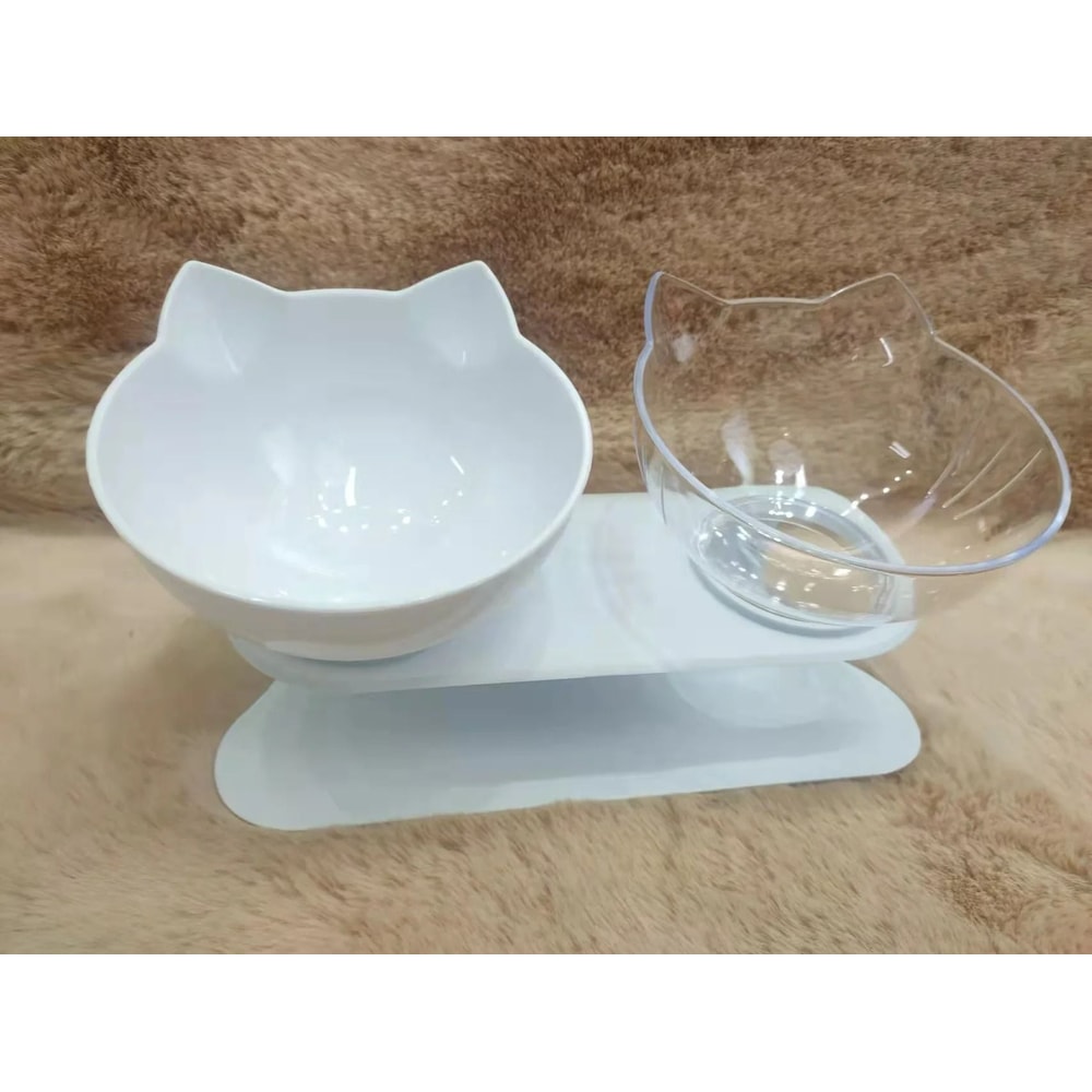 Ergonomic NonSlip Double Cat Feeding Station 12