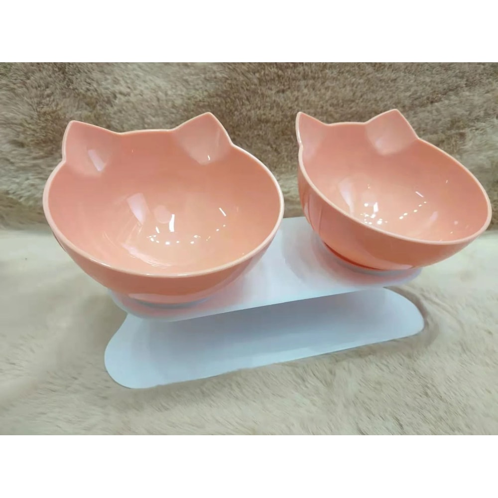 Ergonomic NonSlip Double Cat Feeding Station 14