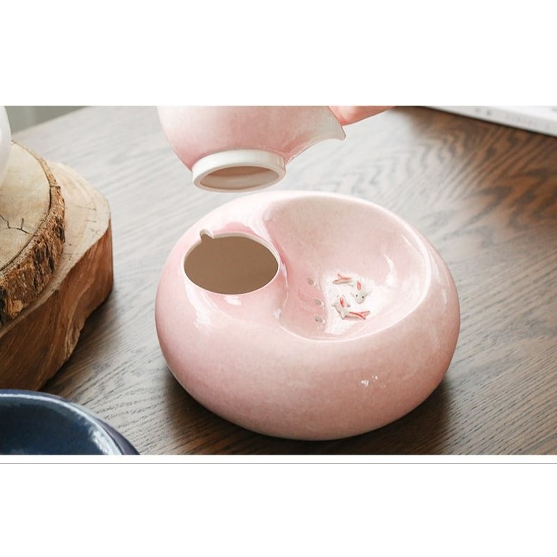 Premium LeafDesign Ceramic Automatic Pet Water Fountain 6
