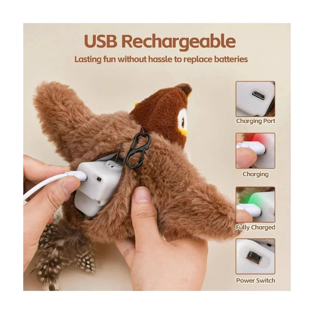 Smart Interactive Flapping Chirping Bird Cat Toy 2