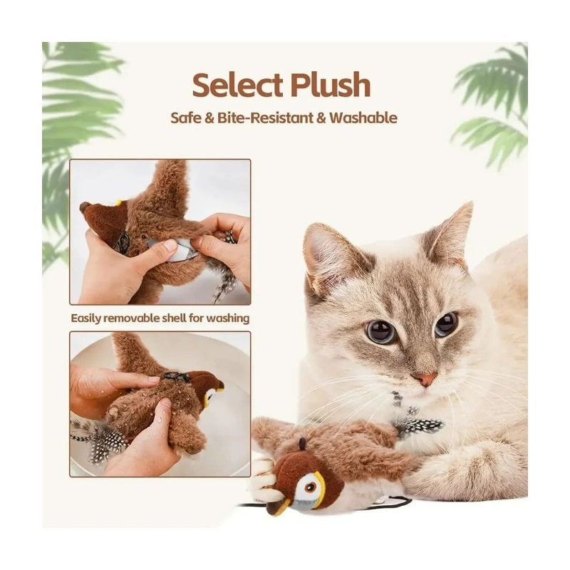 Smart Interactive Flapping Chirping Bird Cat Toy 4
