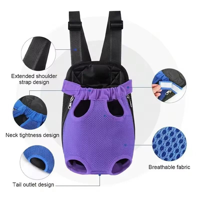 HandsFree Breathable Mesh Pet Front Carrier Backpack 4