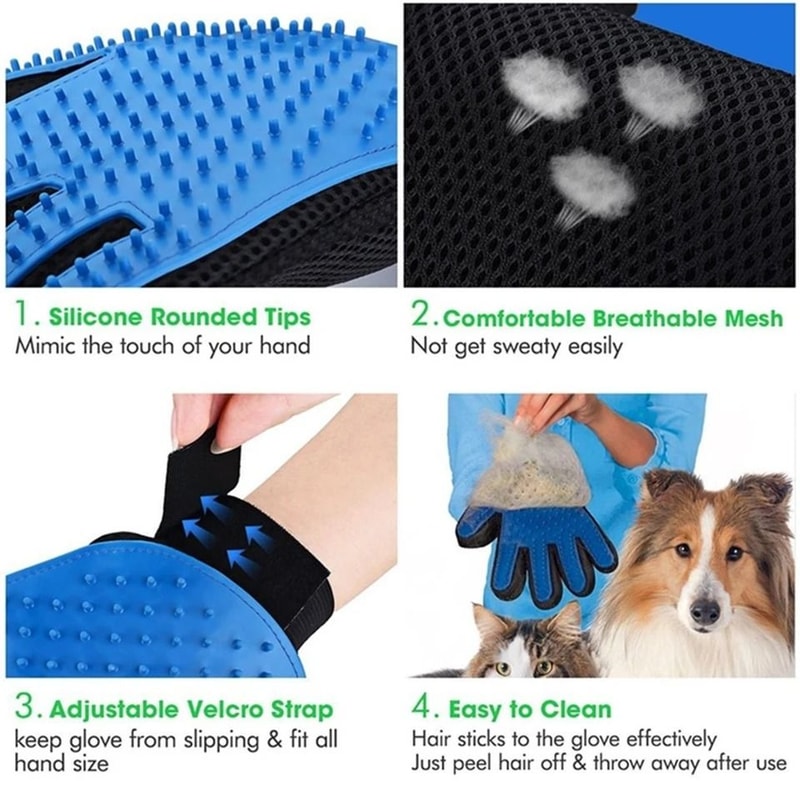 DualPet Interactive Grooming Deshedding Glove 4